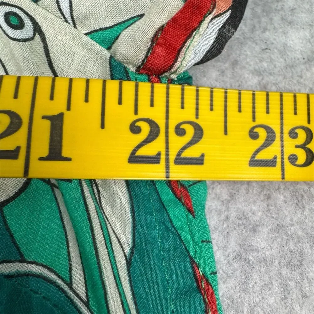 Talbots Women's Cotton Jungle Print Blouse Green Long Sleeve Size Large - Picture 8 of 10